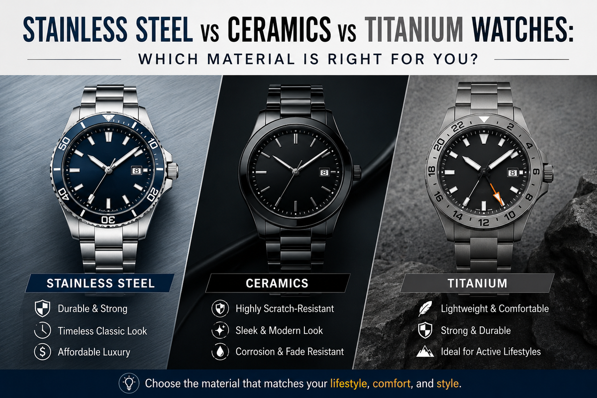 Stainless Steel vs Ceramics vs Titanium Watches: Which Material Is Right for You?