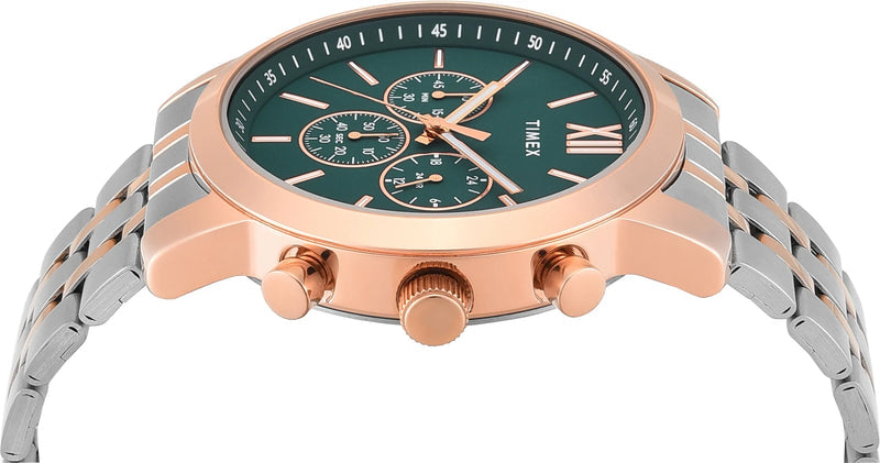 Timex TWEG32201 Trendline Quartz Multifunction Teal Dial Two-Tone Stainless Steel Men's Watch