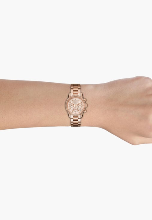 Michael Kors MK6357I Ritz Quartz Chronograph Rose Gold Dial and Rose Gold Stainless Steel Women's Watch