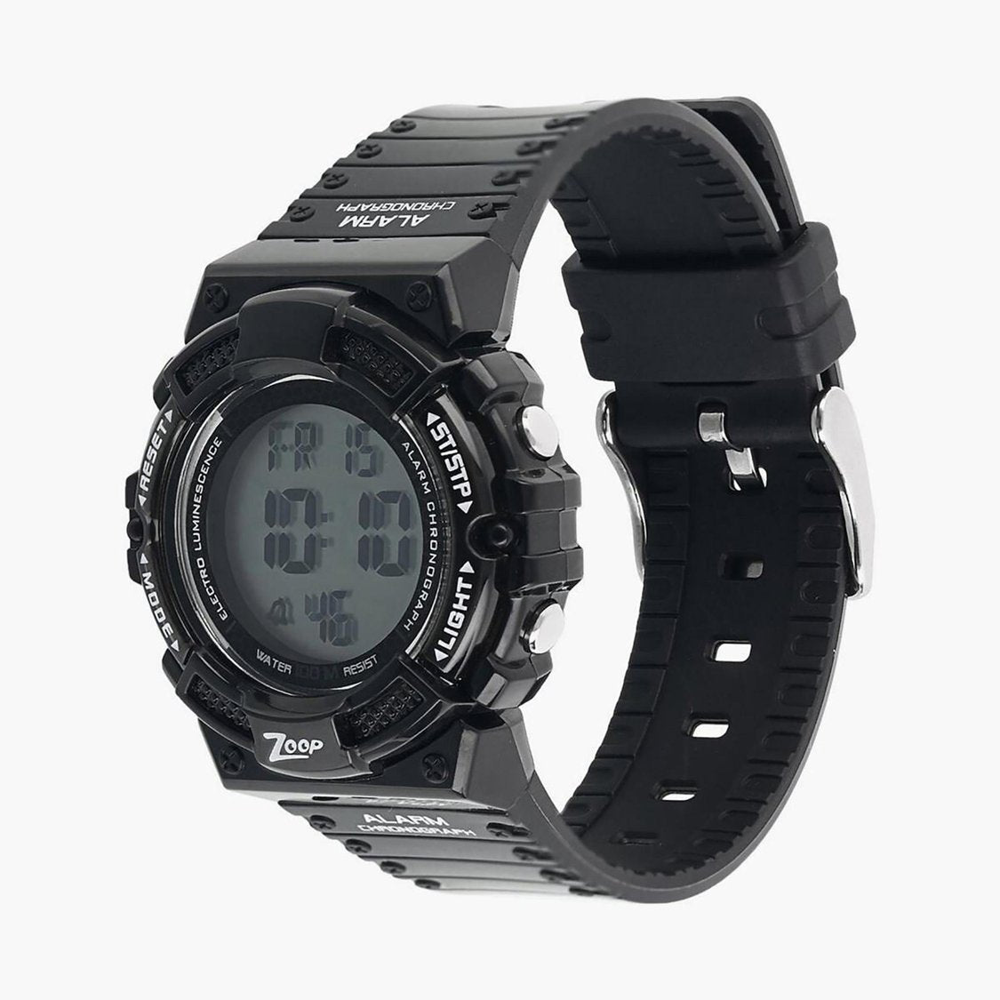 Zoop NTC4040PP06 Digital Quartz Kids’ Watch with Black Digital Display and Black PU Strap