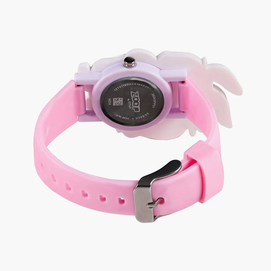 Zoop 26043PP01 Analog Quartz Kids’ Watch with White Dial and Pink Strap