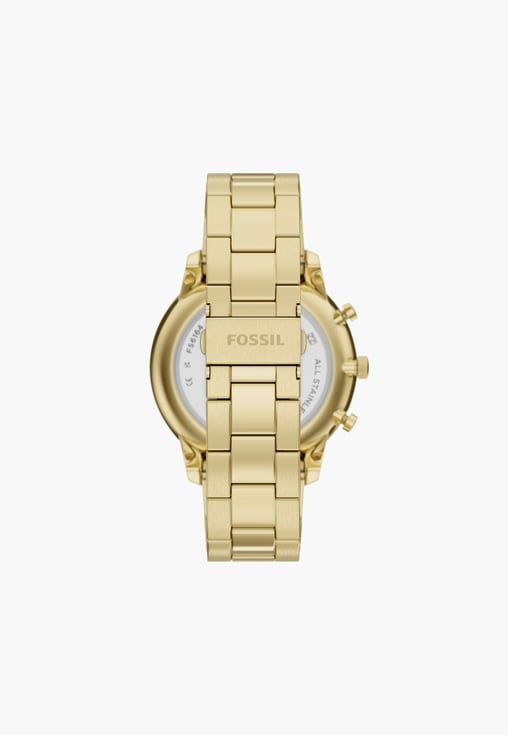 Fossil FS6164I Men's Quartz Chronograph Watch Green Dial Gold Stainless Steel Strap