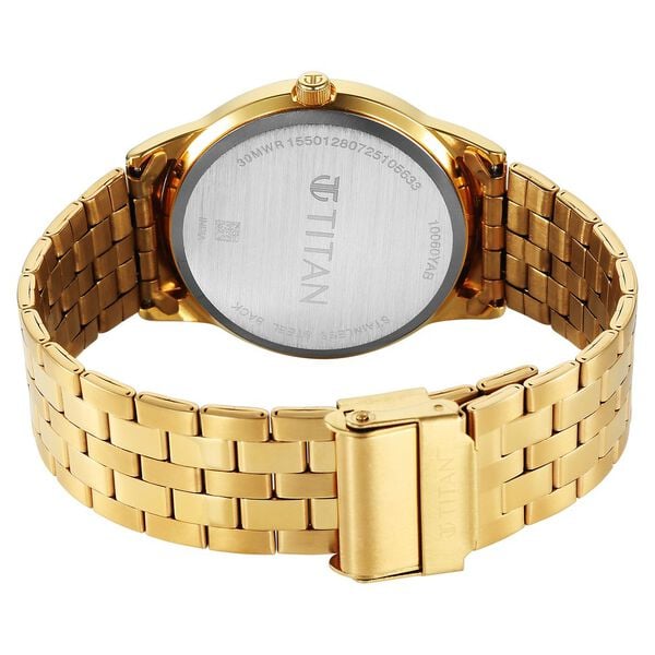 Titan Karishma Festive 10060YM01 Analog Green Dial Golden Stainless Steel Strap Men’s Watch