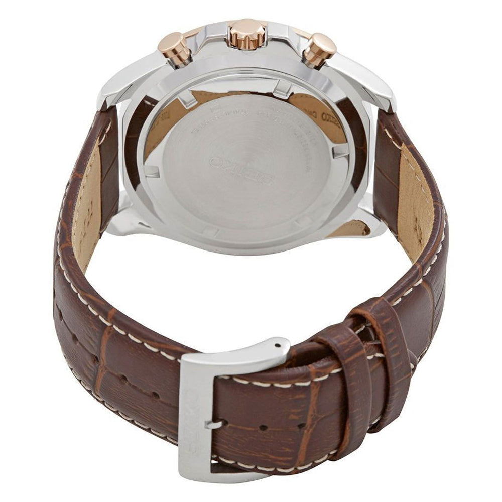 Seiko SSB306P1 Men Quartz White Dial Stainless Steel Chronograph Watch