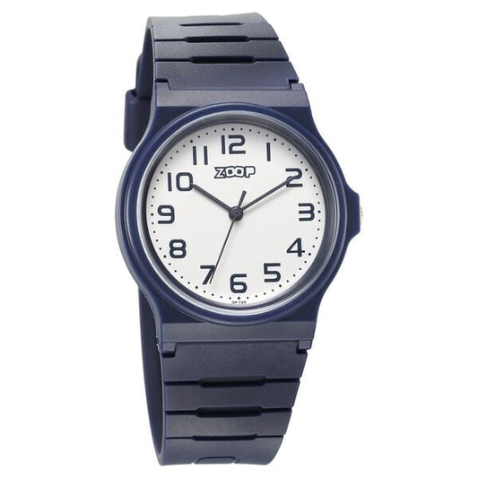 Zoop NT16032PP02W “Back To School” Analog Kids Watch with White Dial & Blue PU Strap