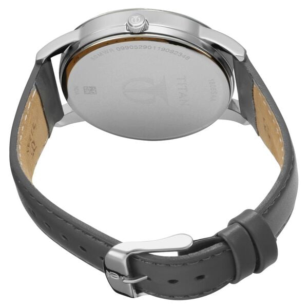 Titan 1806SL03 Silver Dial Analog Watch for Men – Leather Strap, Quartz Movement