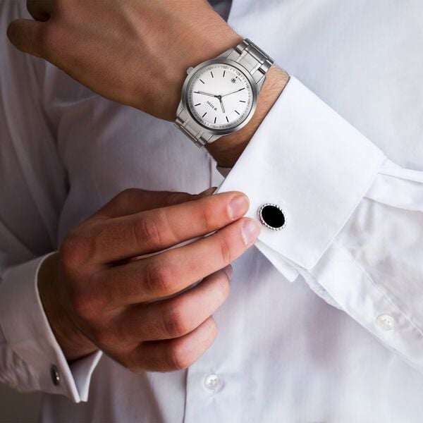 Titan NP1806SM03 Quartz Silver White Dial Silver Stainless Steel Strap Men’s Watch