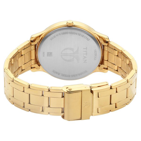 Titan 1825YM01 Quartz Analog Champagne Dial 47.3 mm Metal Case Stainless Steel Strap Men Watch