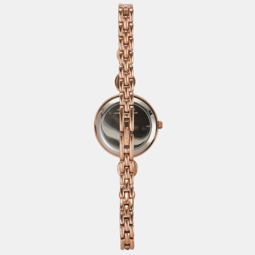 Timex TWEL18201 Women’s Mother Of Pearl Dial Quartz Analog Round Brass Watch