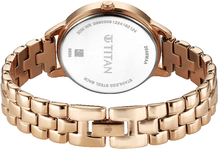 Titan 2648WM12 Neo Quartz Analog Grey Dial Rose Gold Metal Strap Women's Watch
