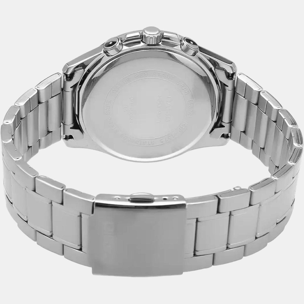 Casio A837 Analog Quartz Men’s Enticer Chronograph Watch | Silver Dial | Stainless Steel Strap | 50 m Water Resistant