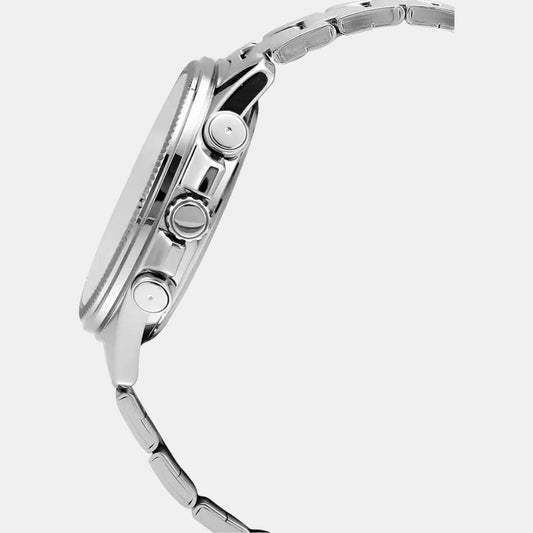 Casio A837 Analog Quartz Men’s Enticer Chronograph Watch | Silver Dial | Stainless Steel Strap | 50 m Water Resistant
