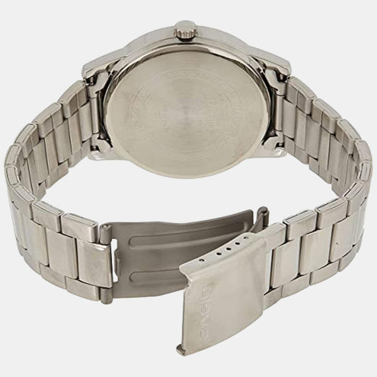 Casio A494 Analog Quartz Men’s Enticer Watch | Silver Dial | Silver Stainless Steel Strap | 50 m Water Resistant