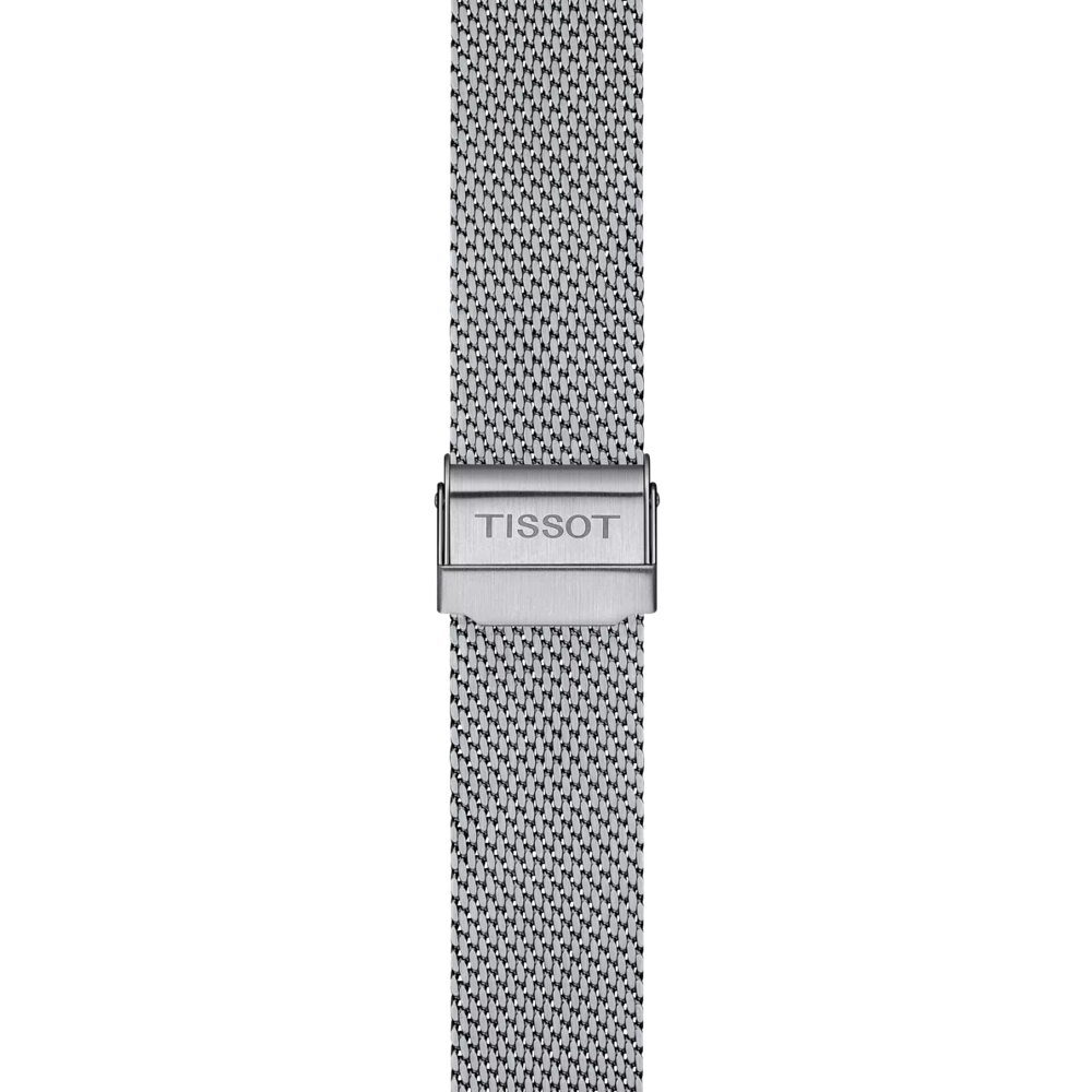 Tissot T1434101101100 Men Analog Quartz Watch with White Dial & Stainless Steel Bracelet