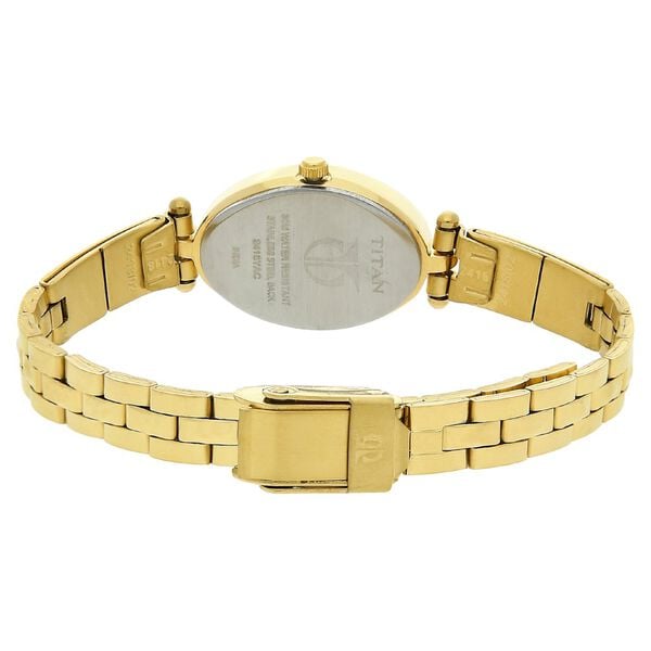 Titan 2418YM06 Women’s Brown-Dial Analog Watch with Stainless Steel Strap