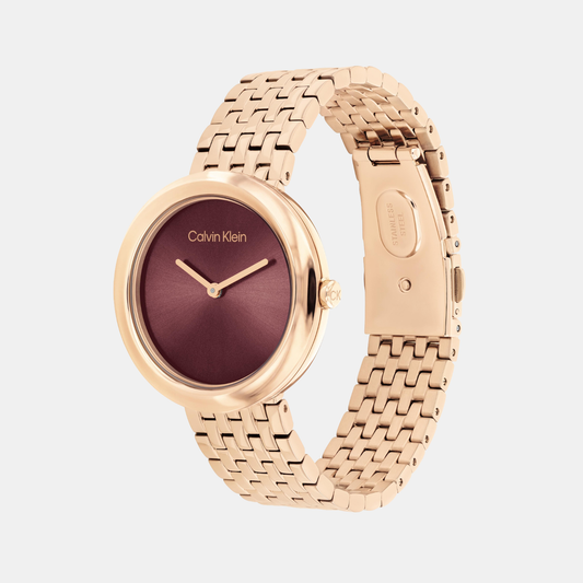 Calvin Klein 25100067 Minimal Women Quartz Rose Gold Dial Stainless Steel Watch