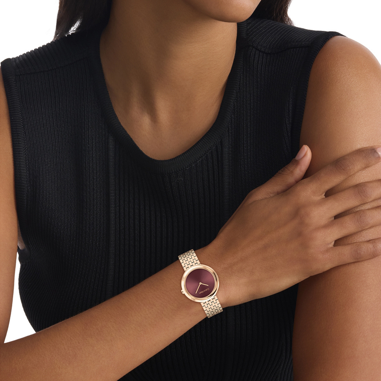Calvin Klein 25100067 Minimal Women Quartz Rose Gold Dial Stainless Steel Watch