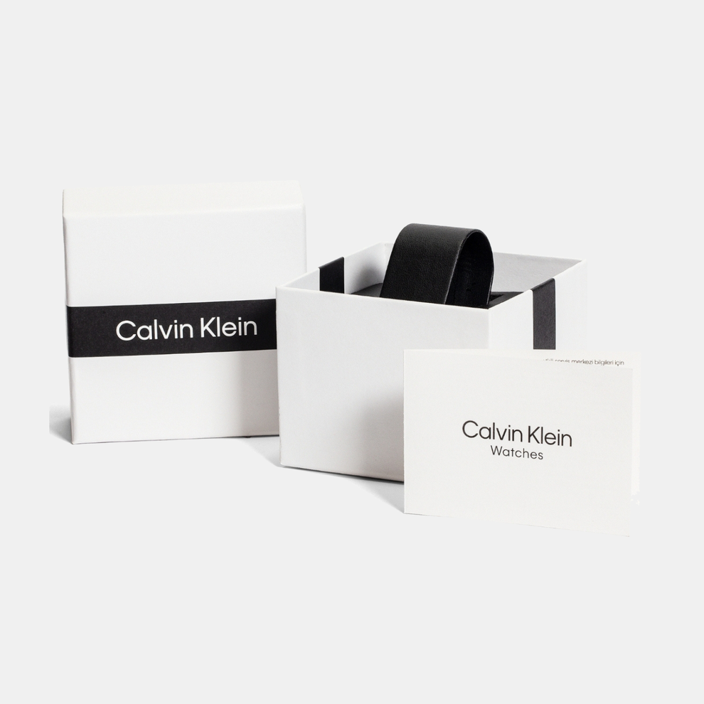Calvin Klein 25100070 Twisted Bezel Women’s Quartz Analog Watch with White Dial, Silver Stainless Steel Strap