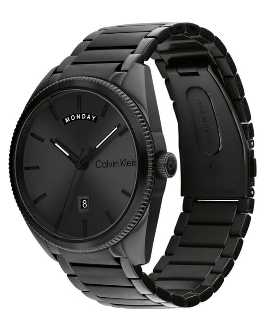 Calvin Klein 25200448 Progress Men Quartz Black Dial Black Stainless Steel Watch