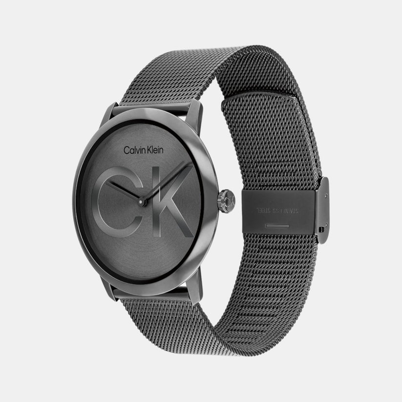 Calvin Klein 25300011 Intrigue Unisex Quartz Grey Dial Stainless Steel Mesh Watch