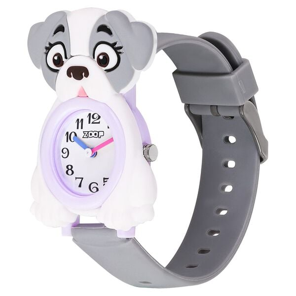 Zoop 26044PP01 Quartz Analog Kids Watch White Dial with Grey Strap