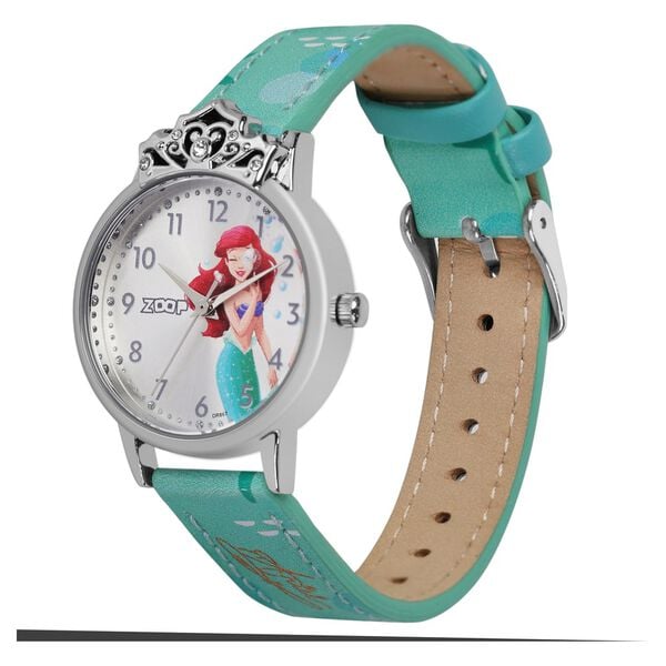 Zoop 26050SL01 Analog Quartz Kids’ Watch with Silver Dial and Green PU Strap