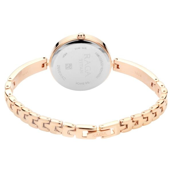 Titan NS2606WM05 Women’s Analog Watch with Rose-Gold Dial & Rose-Gold Metal Bracelet Strap