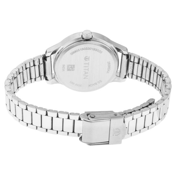 Titan 2638SM01 Quartz Analog With Date Blue Dial Silver Metal Strap Women Watch