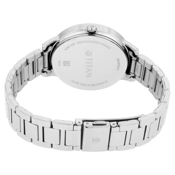 Titan 2648SM02 Black Gradient Dial Analog Quartz Stainless Steel Women’s Watch – Silver Band, Round Case, Workwear