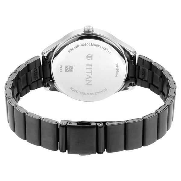 Titan 2649KM01 Black Dial Analog Quartz Stainless Steel Women’s Watch – Black Band, Round Case, Workwear