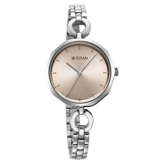 Titan 2702SM01 Women’s Quartz Analog Watch with Silver Dial & Silver Stainless-Steel Strap