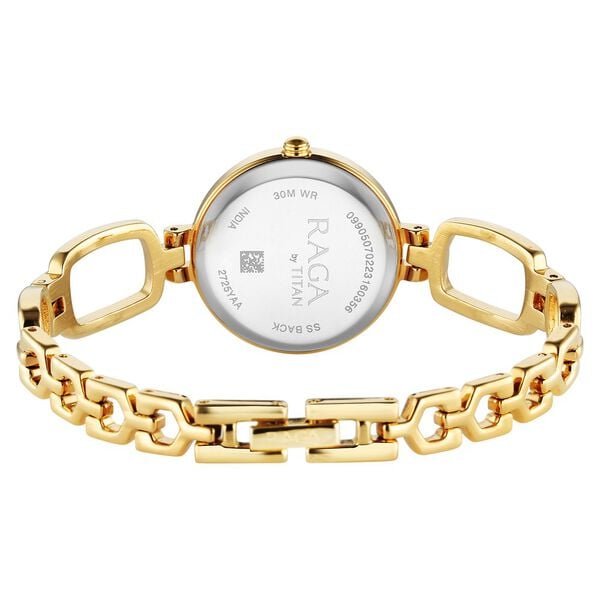 Titan 2725YM01 Raga Champagne Dial Golden Metal Strap Analog Quartz Watch – Women