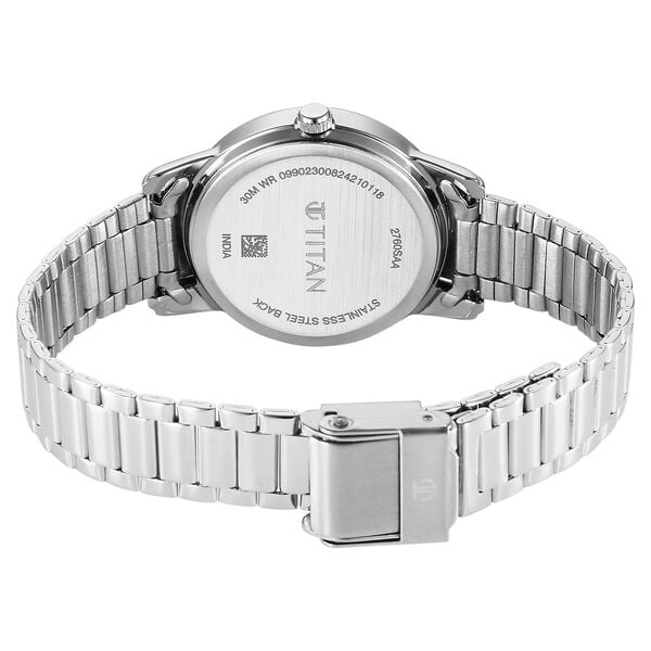 Titan 2760SM02 Women’s Analog Quartz Watch — Blue Dial & Silver Stainless Steel Strap