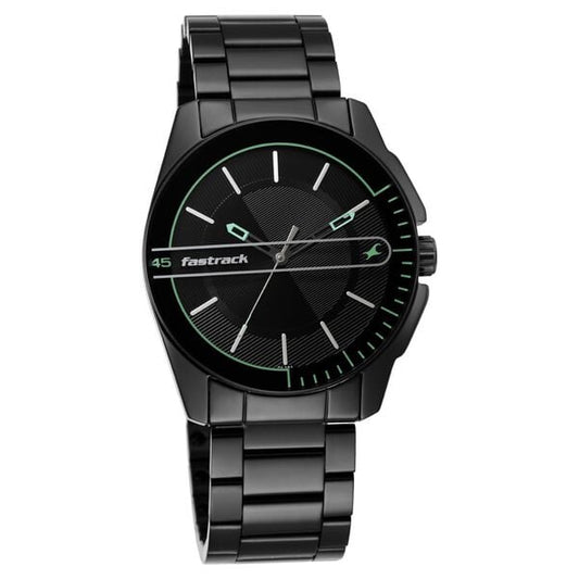 Fastrack 3089NM03 Wear Your Look Quartz Analog Black Dial Black Metal Strap Men’s Watch