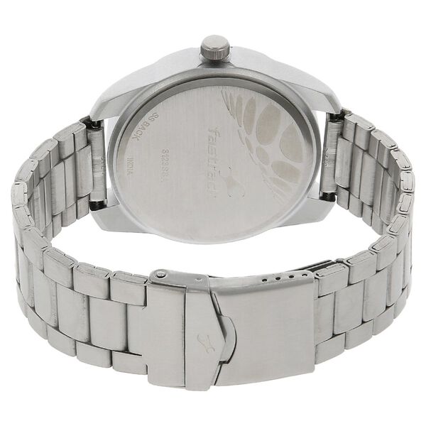 Fastrack 3123SM02 Quartz Analog Men’s Watch with Silver Dial & Silver Stainless Steel Bracelet
