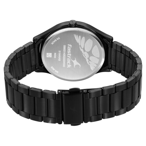 Fastrack 3184NM02 Analog Quartz Men Watch – Black Dial, Black Stainless Steel Strap, Style Up Casual Design