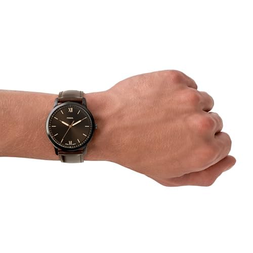 Fossil FS5551I Men's Quartz Analog Watch Black Dial Brown Leather Strap