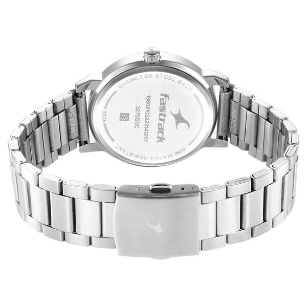 Fastrack 3278SM04 Analog Quartz Men Watch – White Dial, Silver Stainless Steel Strap, Casual Everyday Style
