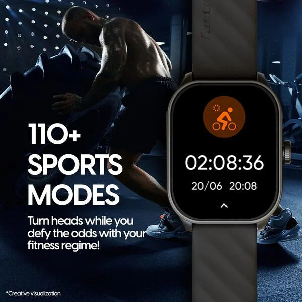 Fastrack 38086PP01 Limitless FS2 Pro Smartwatch 1.96" Super AMOLED Display BT Calling Black Silicone Strap