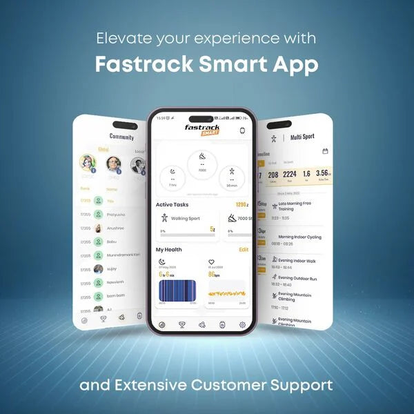 Fastrack 38100PP07K Limitless Glide X Smartwatch UltraVU HD Display Bluetooth Calling Blue Silicone Strap
