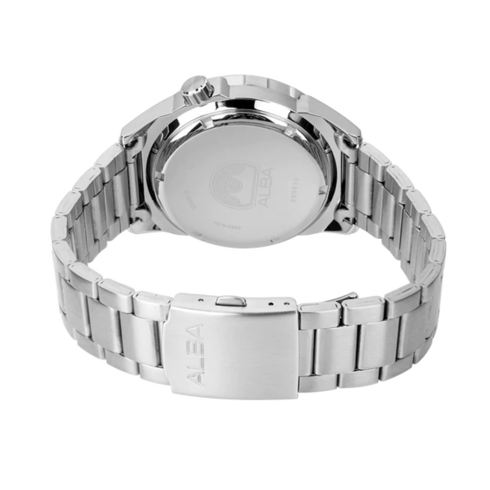 Alba AL4371X1 Men’s Automatic Watch with Green Dial & Silver Stainless-Steel Strap