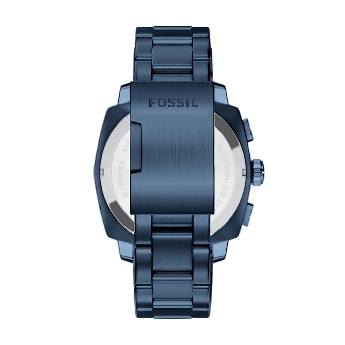 Fossil FS6167I Men's Quartz Chronograph Watch Blue Dial Blue Stainless Steel Strap