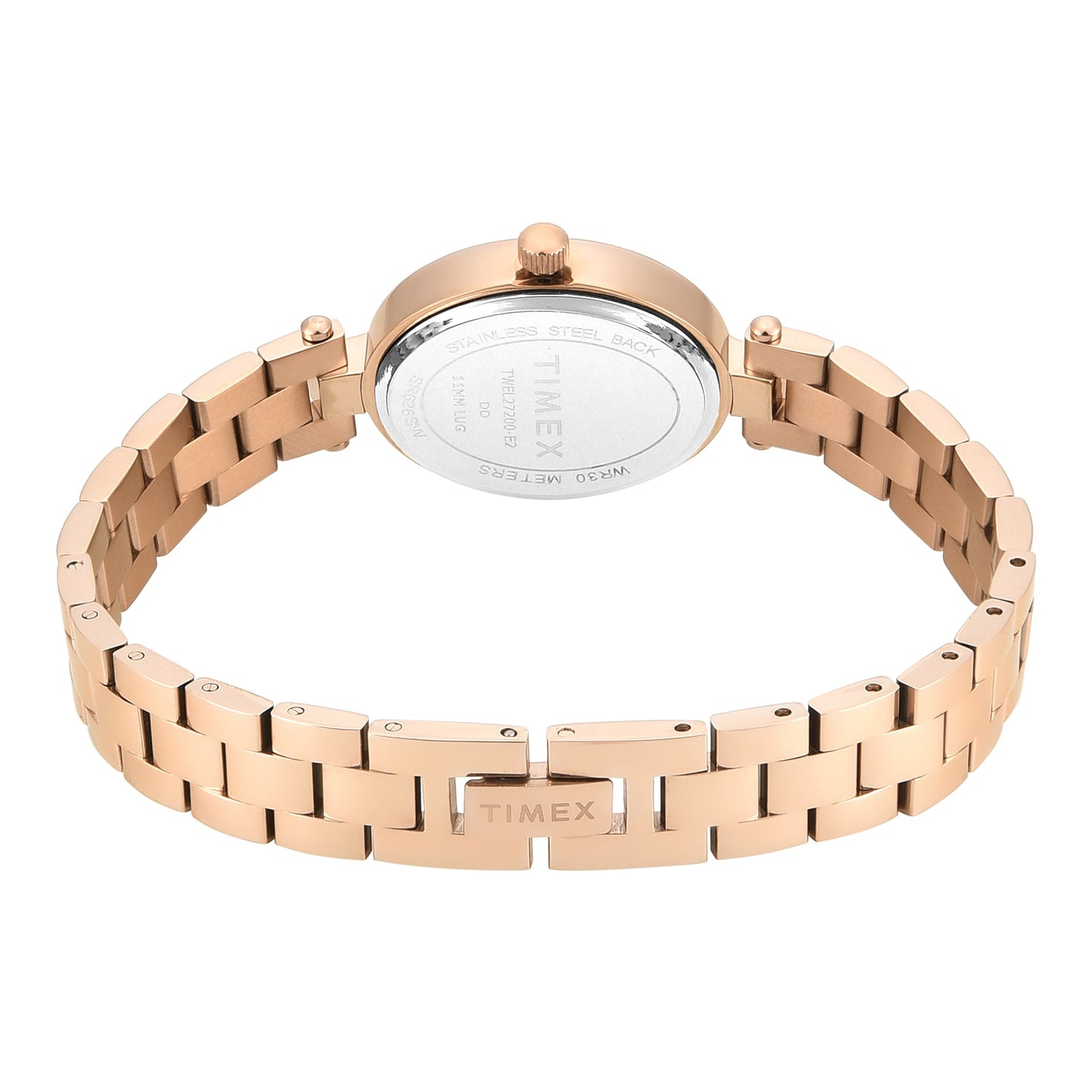 Timex TWEL27200 Quartz Analog White Oval Dial Rose Gold Brass Women's Watch
