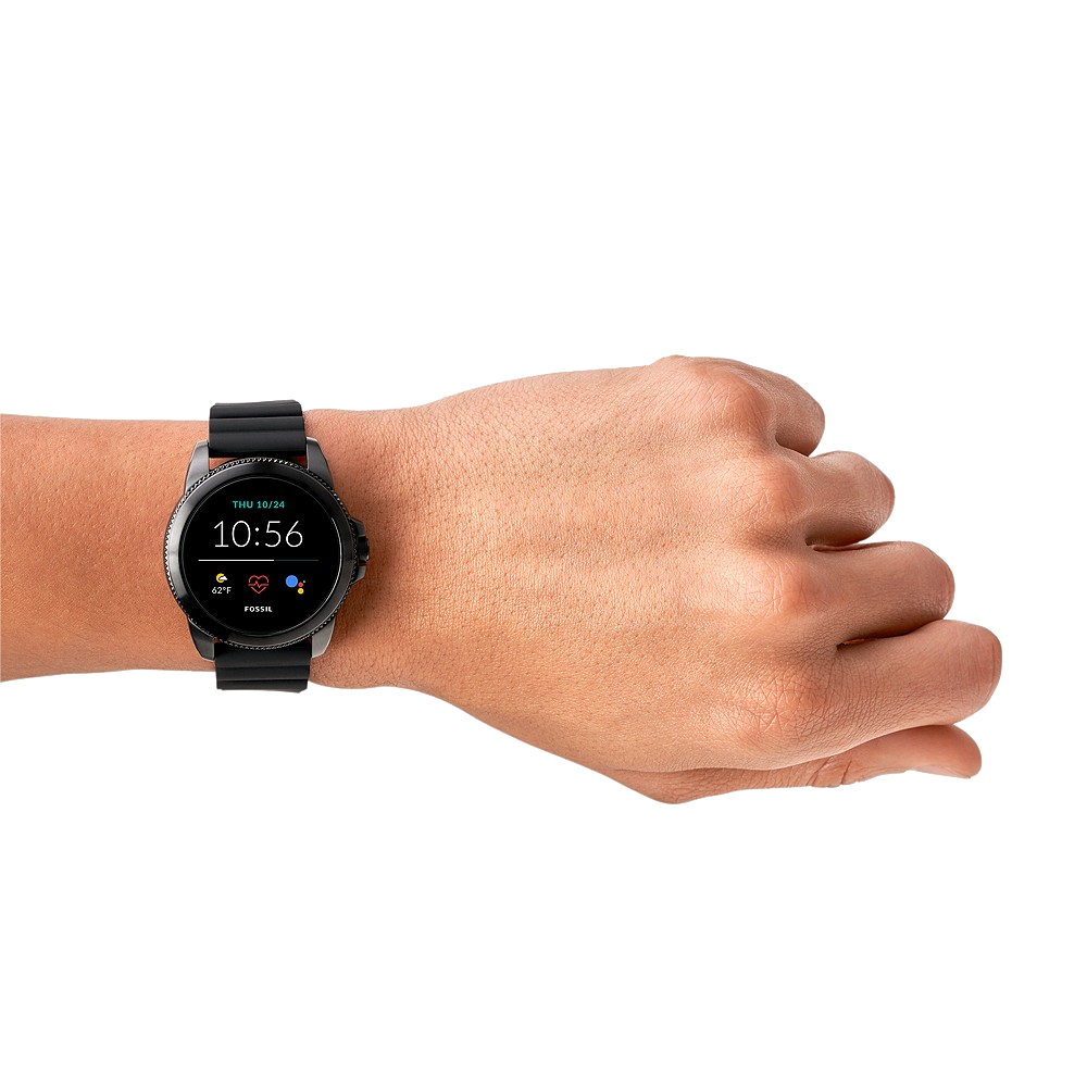 Fossil FTW4047 Men's Gen 5E Smartwatch Black AMOLED Display Black Silicone Strap