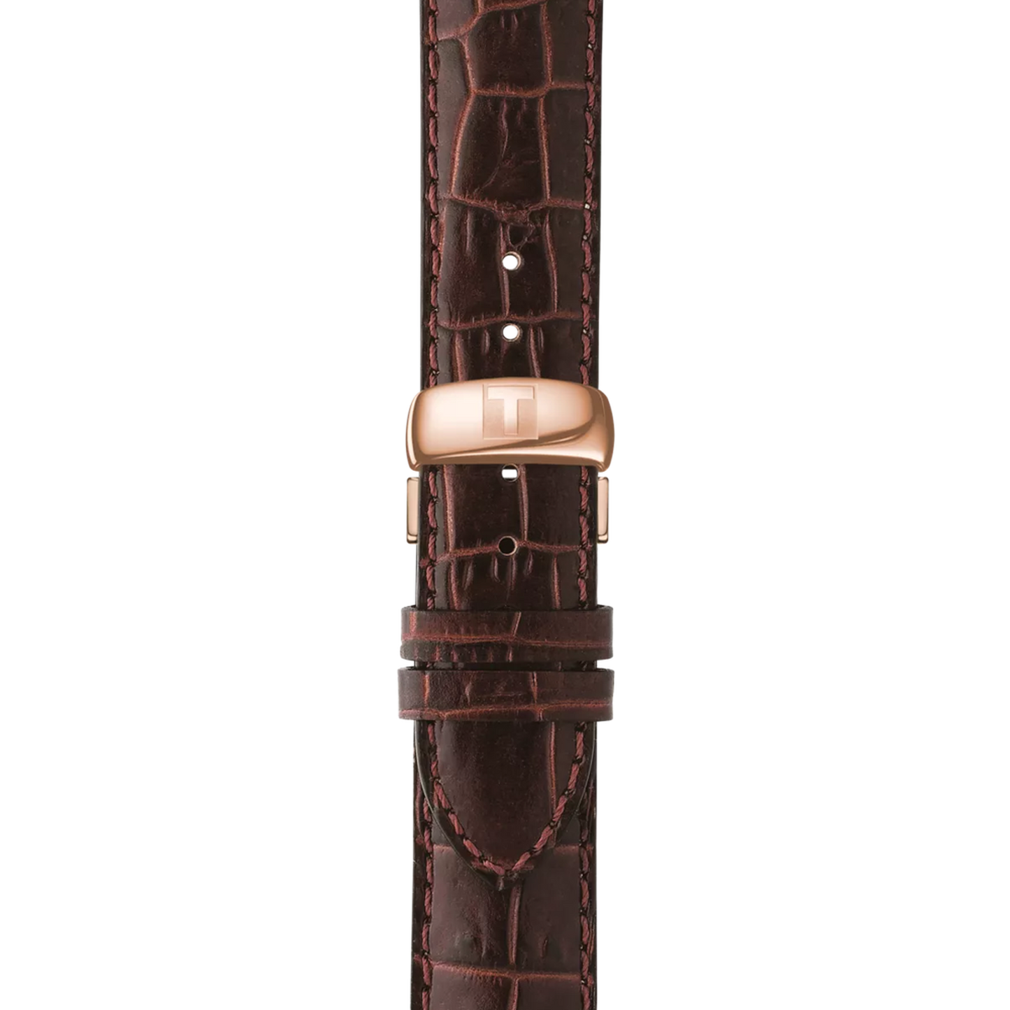 Tissot T0064073603300 Silver Dial 39.3 mm Men’s Swiss Automatic Le Locle Watch – Rose Gold PVD Case, Brown Leather Strap, Sapphire Crystal