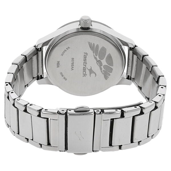 Fastrack 6078SM03 Analog Quartz Men Watch – Silver Dial, Silver Stainless Steel Strap