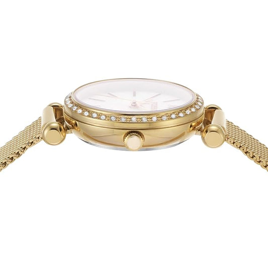 Fossil BQ3898 Women's Quartz Analog Watch White Dial Rose Gold Stainless Steel Strap
