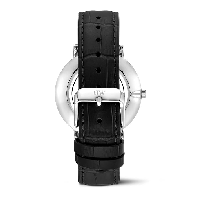 Daniel Wellington DW0DG2300 White Dial Men's Black Leather Analog Watch
