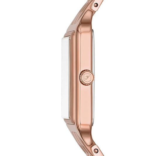 Fossil ES5271 Women's Quartz Analog Watch White Dial Rose Gold Stainless Steel Strap