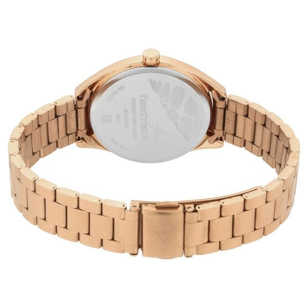 Fastrack 6215WM01 Quartz Analog Rose Gold Dial with Stainless Steel Strap Watch for Women